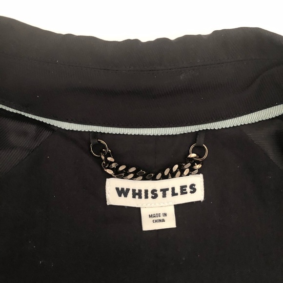 Whistles | Belted Black Trench Coat | Large - Picture 5 of 8